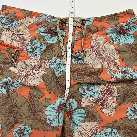 Patagonia Men’s Wavefarer Striped Board Shorts Size 35 Brown Orange Hawaiian - Picture 5 of 12